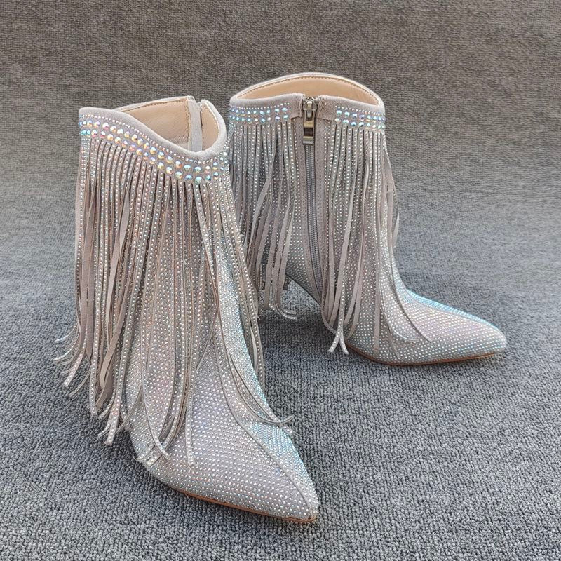 Rhinestone Fringe Stiletto Boots – “Rodeo Royalty” Edition