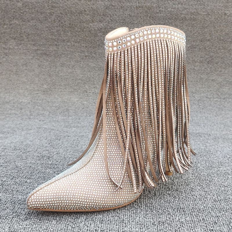 Rhinestone Fringe Stiletto Boots – “Rodeo Royalty” Edition